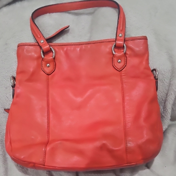 Coach Vibrant Red Leather Shoulder Bag - Picture 9 of 11